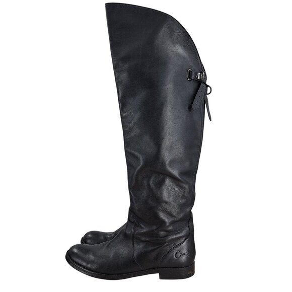 Coach Cheyenne Black Leather Over the Knee Riding Boots Size 9 B Classic - Picture 4 of 16